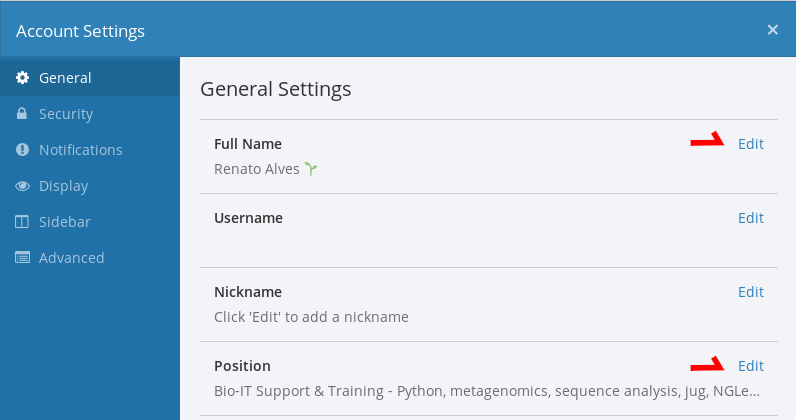 How To Update Your Embl Chat Profile Information Embl Bio It Portal